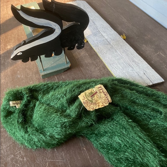 Ultra soft Fuzzy Green Long Cardigan by One World size XL Oscar the grouch vibes - Picture 13 of 13